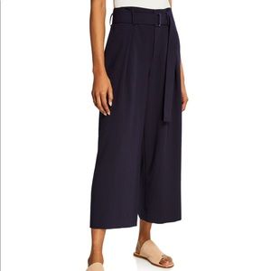 Vince Linen Wide Leg Culottes (Black, Size 2)